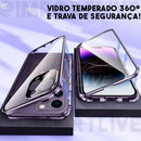 Case Magnética Blindada iPhone 360º C/ Proteção na Camera e Travas de Segurança