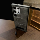 Case Leather Cushion Stand Luxo para Samsung