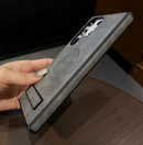 Case Leather Cushion Stand Luxo para Samsung