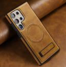 Case Leather Cushion Stand Luxo para Samsung