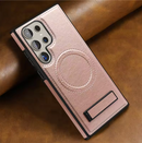 Case Leather Cushion Stand Luxo para Samsung