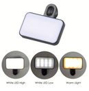 Mini Luz de Selfie LED Portátil com 3 Modos de Brilho Ajustável e Recarregável