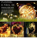 Luzes de Natal Solares com 200 LEDs e 8 Modos