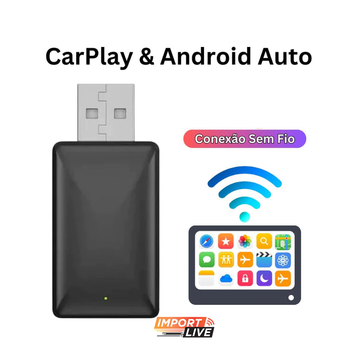 Adaptador Sem fio CarPlay/Android Auto para Multimídia - SmartCar™ Mini 2 em 1 (Versão 2025)