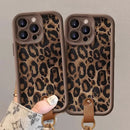 Capa Leopardo Luxo - com Cordão para iPhone