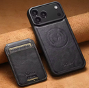 Capa de luxo com carteira em couro - Linha iPhone 17