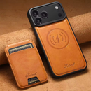 Capa de luxo com carteira em couro - Linha iPhone