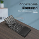 Mini Teclado Dobrável Wireless c/ Touchpad