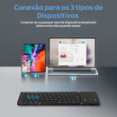 Mini Teclado Dobrável Wireless c/ Touchpad