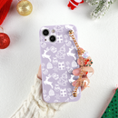 Case Cute Merry Christmas iPhone - Com Pingente