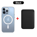 Kit Exclusivo Duo MagSafe iPhone Linha| Case Transparente + Carteira Magnética em Couro