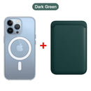 Kit Exclusivo Duo MagSafe iPhone Linha| Case Transparente + Carteira Magnética em Couro