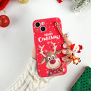 Case Cute Merry Christmas iPhone - Com Pingente